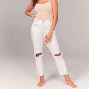 Abercrombie & Fitch White Cropped Jeans